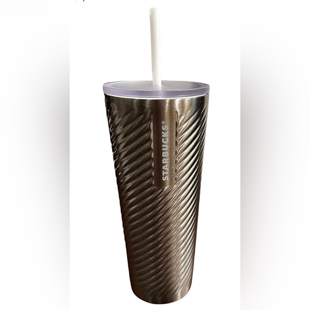 Starbucks Christmas Holiday 2022 Silver Metal Spiral Tumbler Cold Cup 24oz